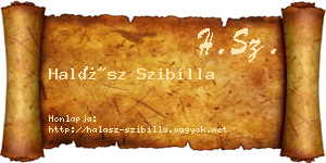 Halász Szibilla névjegykártya